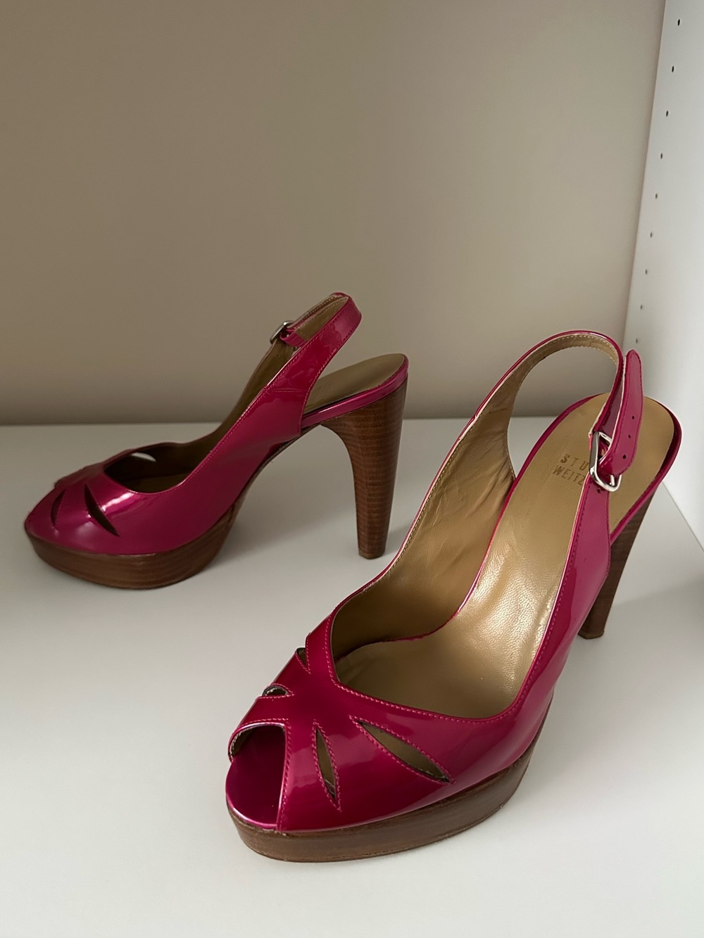 Stuart Weitzman Pink Patent Sandals